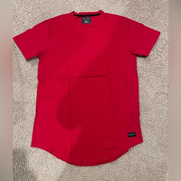 Hollister Other - Men's HOLLISTER Red Crew Neck short-sleeve Tee Long Line Fit